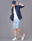 Cotton Check Print Casual Shirt For Men's